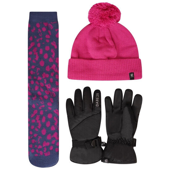 Dare2b Girls Kids Gloves Hat Socks + Ski Jacket & Salopette Set Suit RRP £250