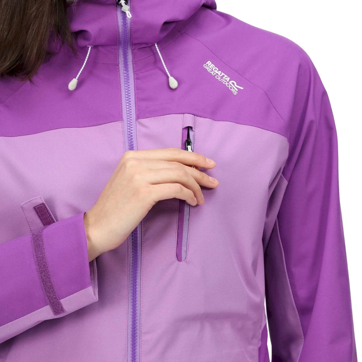 Regatta Womens Britedale Waterproof Breathable Jacket - LED Torch On Hood