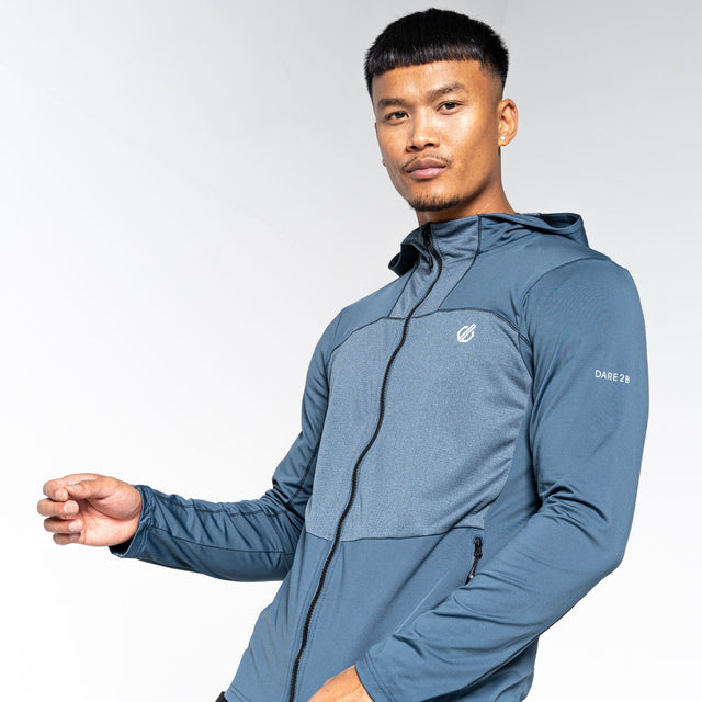 Dare2b Mens Revive II Lightweight Full Zip Stretch Hooded Jacket