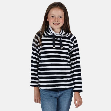 Regatta Kids Girls Heleena Fluffy Fleece - Navy Stripe