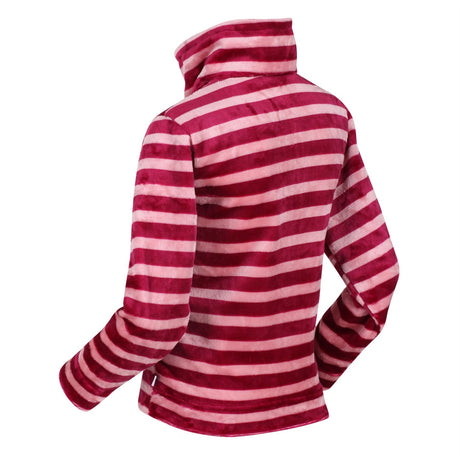 Regatta Kids Girls Kamailie Half Zip Fleece Jacket - Raspberry Stripe