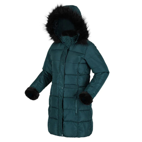 Regatta Della Womens Faux Fur Hooded Insulated Quilted Parka Jacket