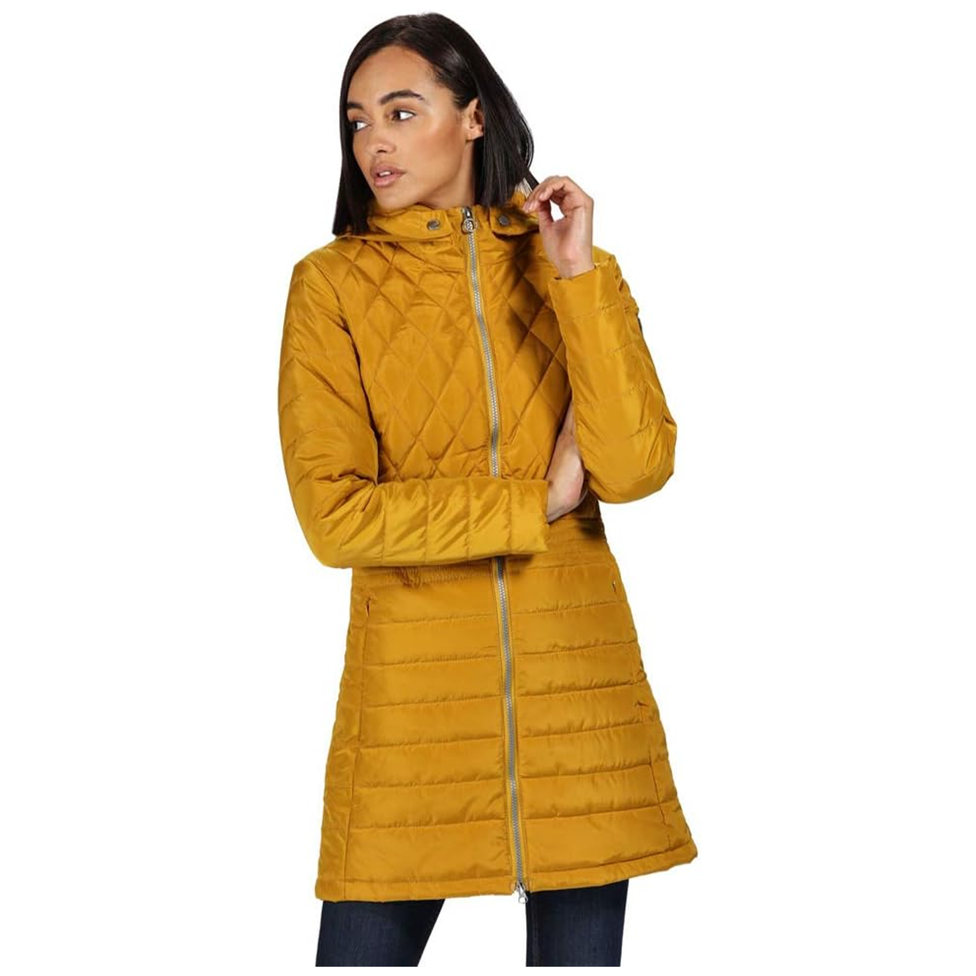 Ladies unbeatable mustard parka coat