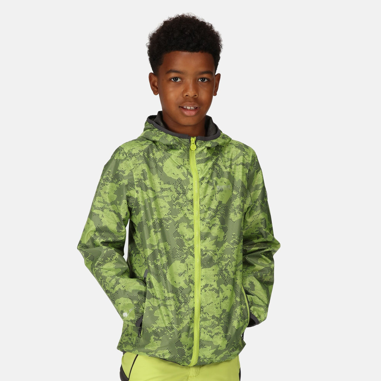 Regatta Kids Printed Lever Waterproof Jacket – Portstewart