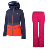 Dare2b Womens Equalise Quilted Snow Ski Waterproof Jacket & Salopette Set Suit - Navy/Pink